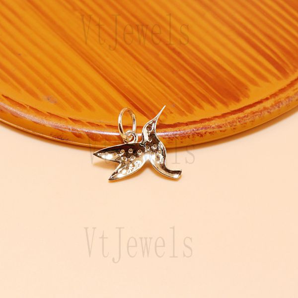 925 Sterling Silver Gold Plated Hummingbird Pendant - Image 3