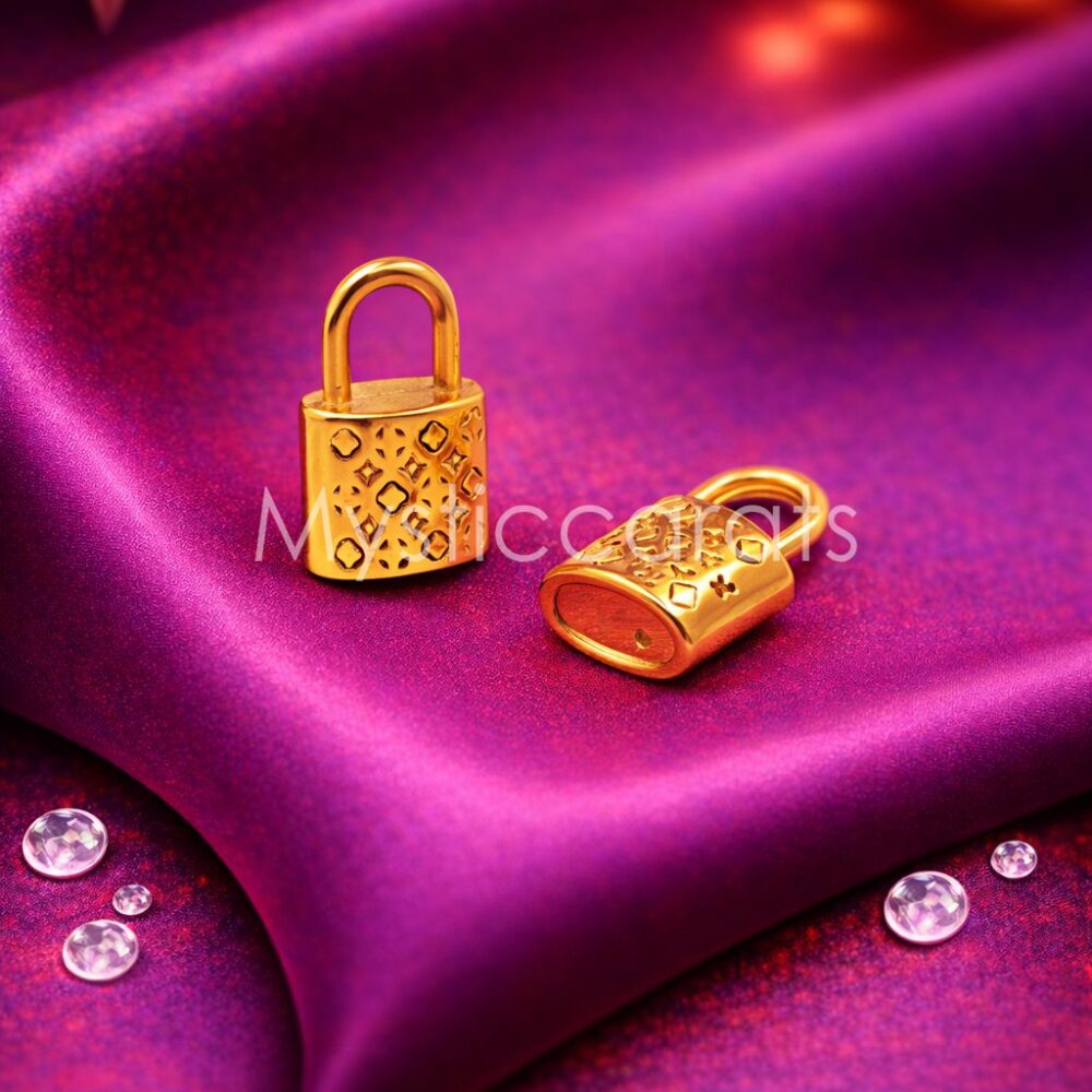 925 Sterling Silver Ornate Padlock Charm