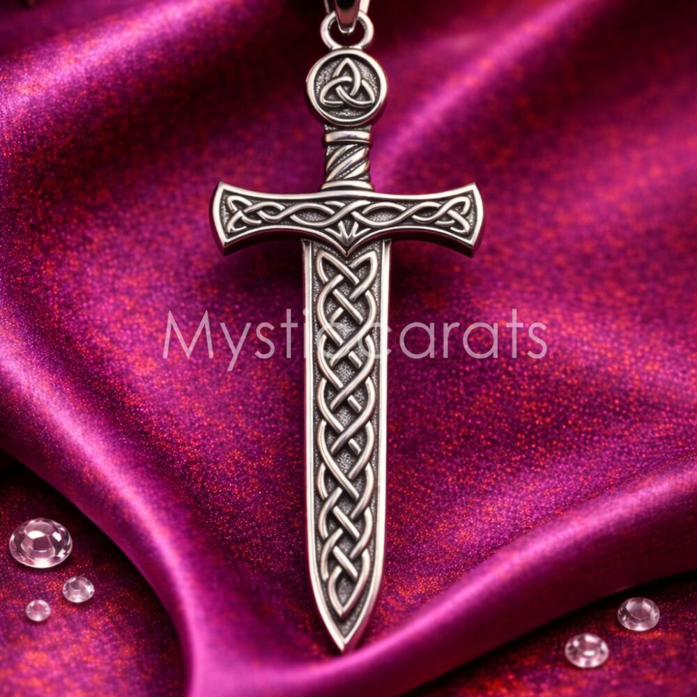 925 Sterling Silver Celtic Sword Dagger Pendant