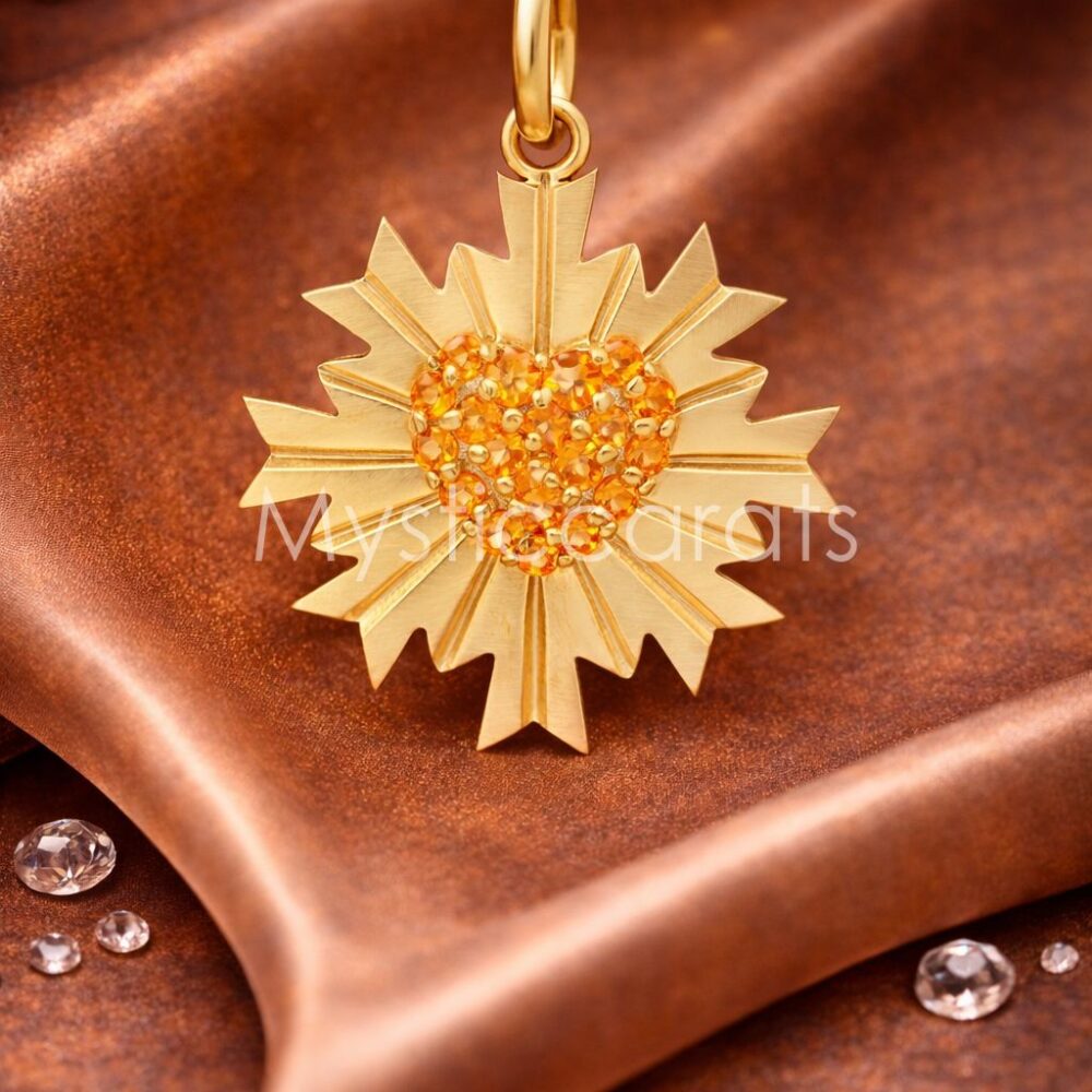 925 Sterling Silver Gold Plated Radiant Heart Pendant