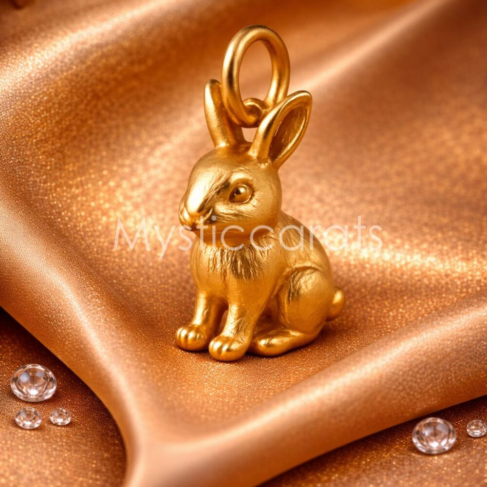 925 Sterling Silver Gold-Plated Rabbit Pendant