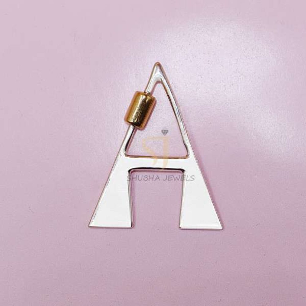 925 Sterling Silver Letter “A” Screw Lock Connector with Gold Accent | Alphabet Jewelry Clasp