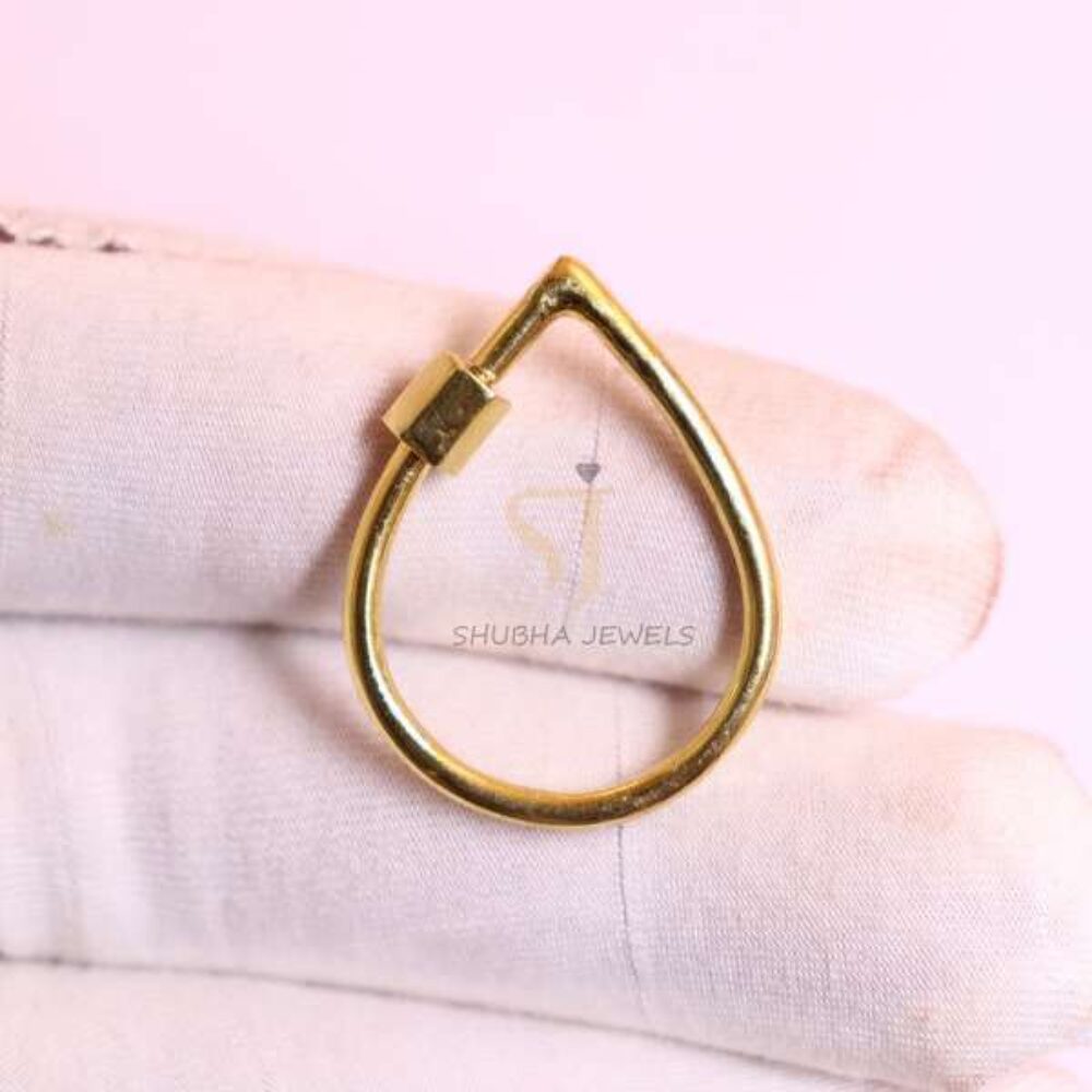 925 Sterling Silver Pear Shape Hook Clasp Connector | Teardrop Jewelry Finding