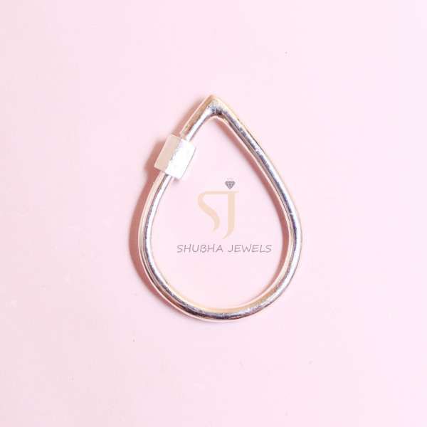 925 Sterling Silver Pear Shape Hook Clasp Connector | Teardrop Jewelry Finding - Image 4