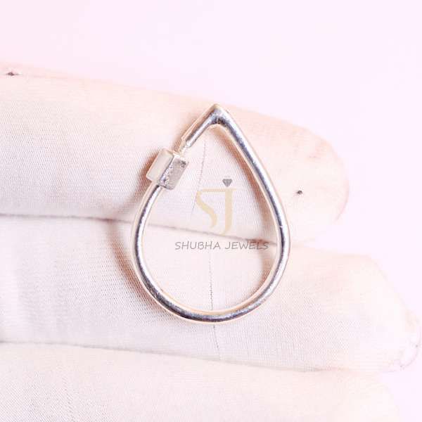 925 Sterling Silver Pear Shape Hook Clasp Connector | Teardrop Jewelry Finding - Image 5