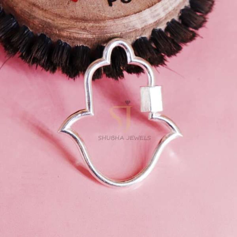 925 Sterling Silver Hamsa Hand Hook Clasp Connector | Handmade Jewelry Finding