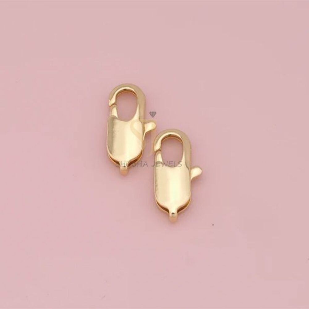 1 Pcs 925 Sterling Silver Gold Plated Lobster Clasp (No Loop) | Sleek Jewelry Connector