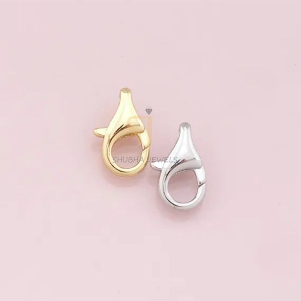 1 Pcs 925 Sterling Silver Lobster Clasp (Compact Design) | Gold & Silver Finish Jewelry Connector