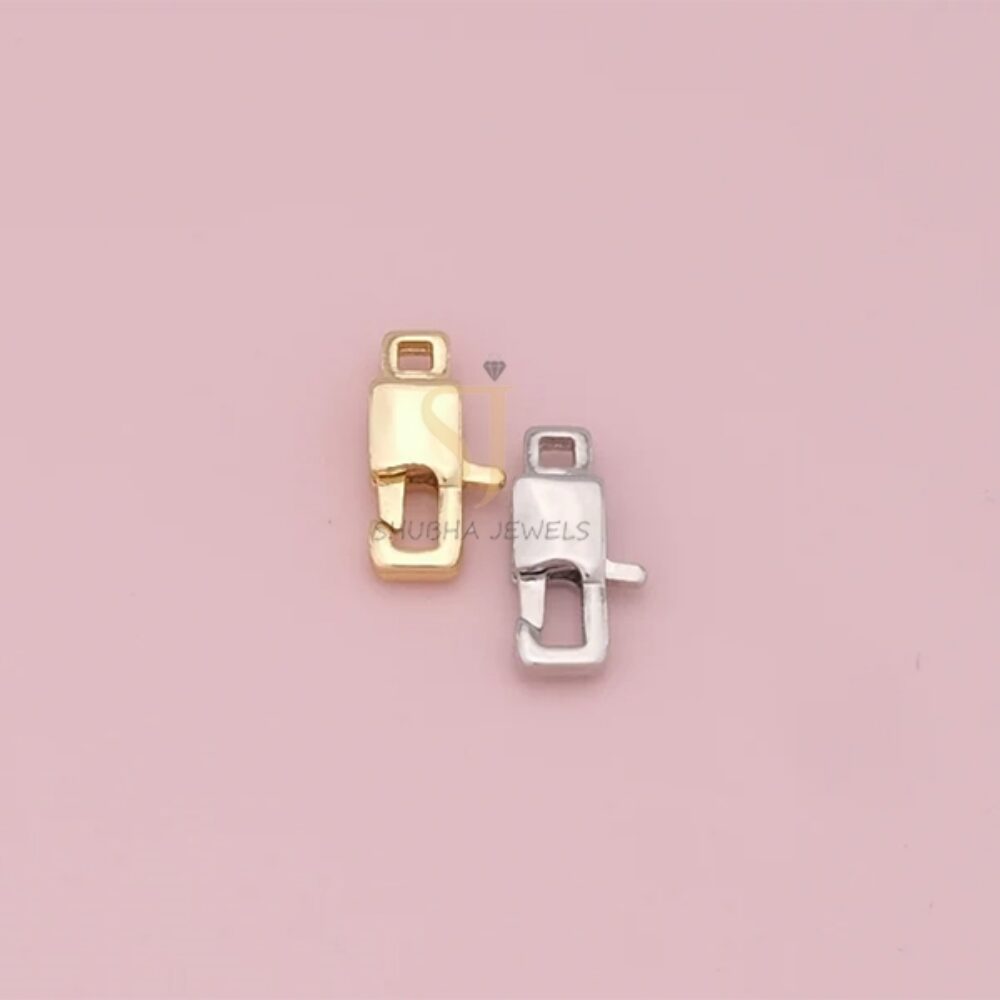 925 Sterling Silver Minimal Lobster Clasp Charm Holder Lock