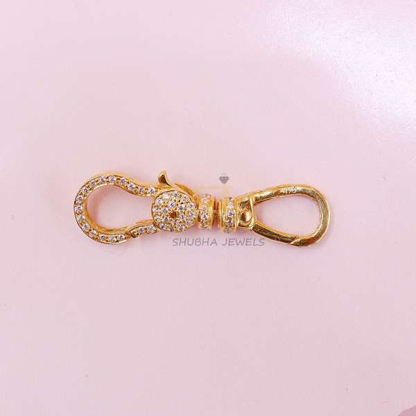 925 Sterling Silver Pave Ball Charm Holder Connector with Carabiner Clasp - Image 4