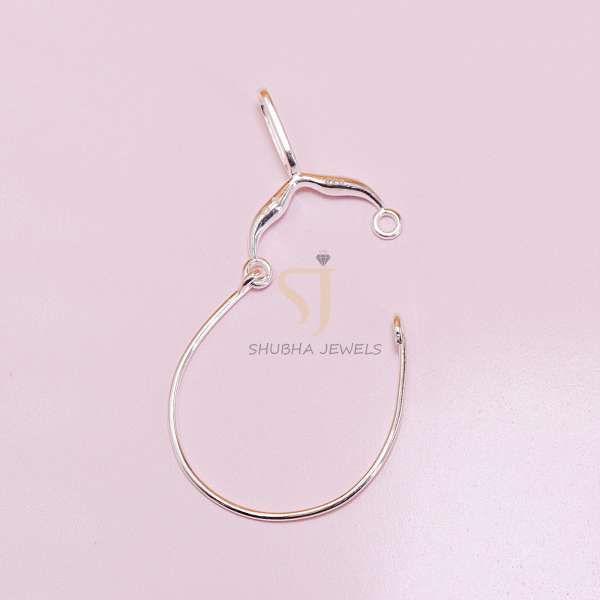 925 Sterling Silver Oval Charm Holder Lock with Hinged Closure | Minimal Jewelry Connector - Image 3