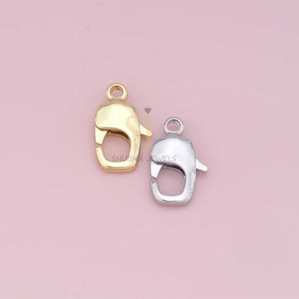1 Pcs 925 Sterling Silver Lobster Clasp with Loop | Gold & Silver Finish Jewelry Connector