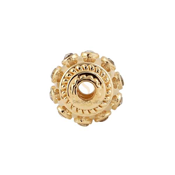 925 Sterling Silver Diamond Filigree Barrel Bead Jewelry - Image 4