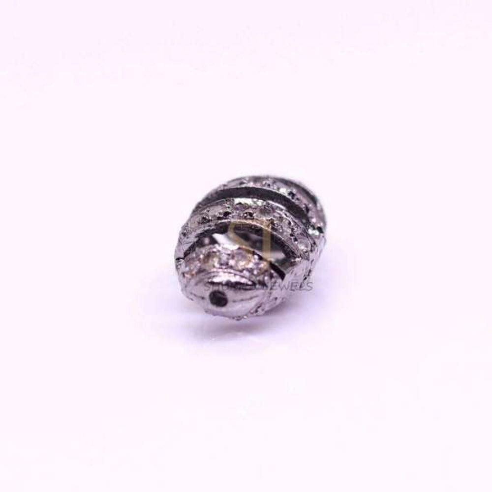 925 Sterling Silver Diamond Designer Round Bead Jewelry