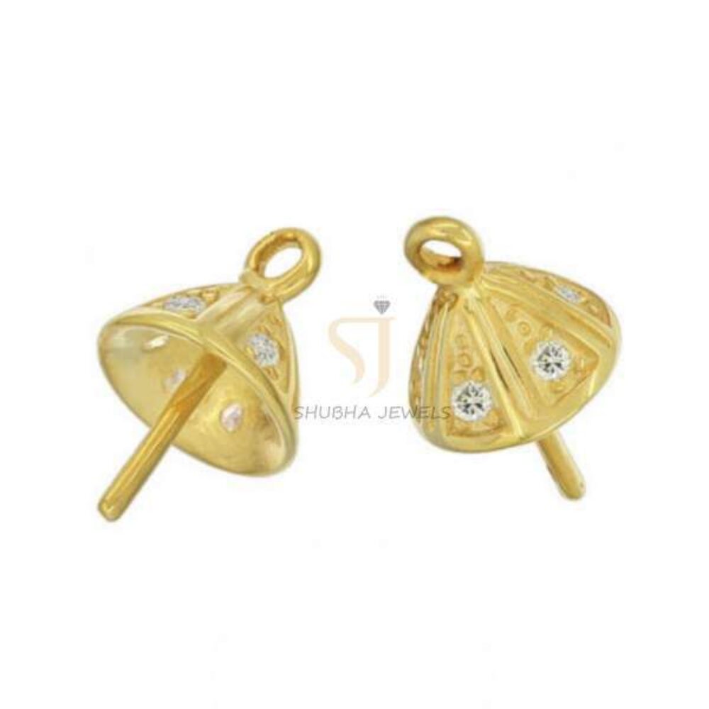 925 Sterling Silver Gold Plated Cone Cap Jewelry