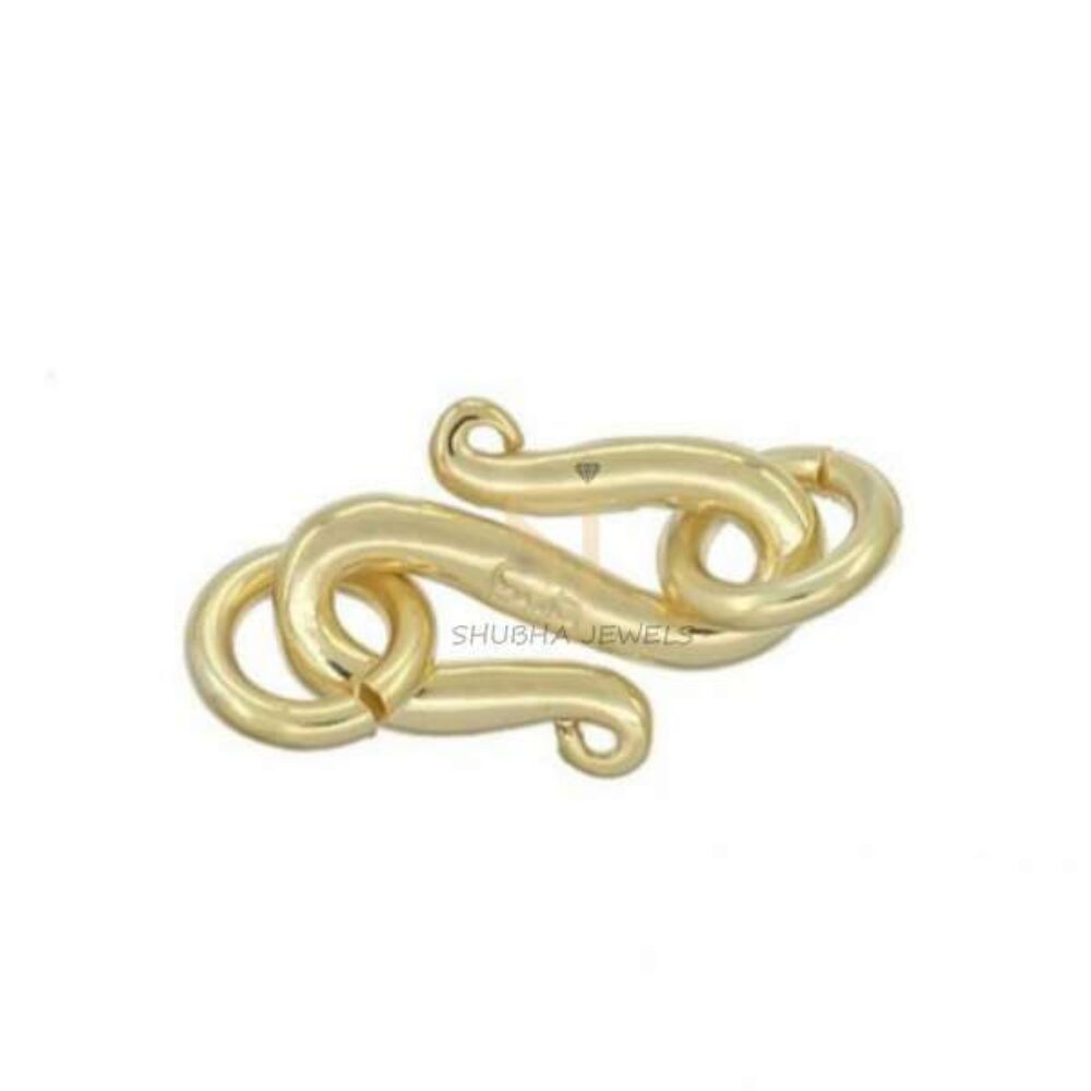 925 Sterling Silver Gold Plated S Hook Clasp Jewelry