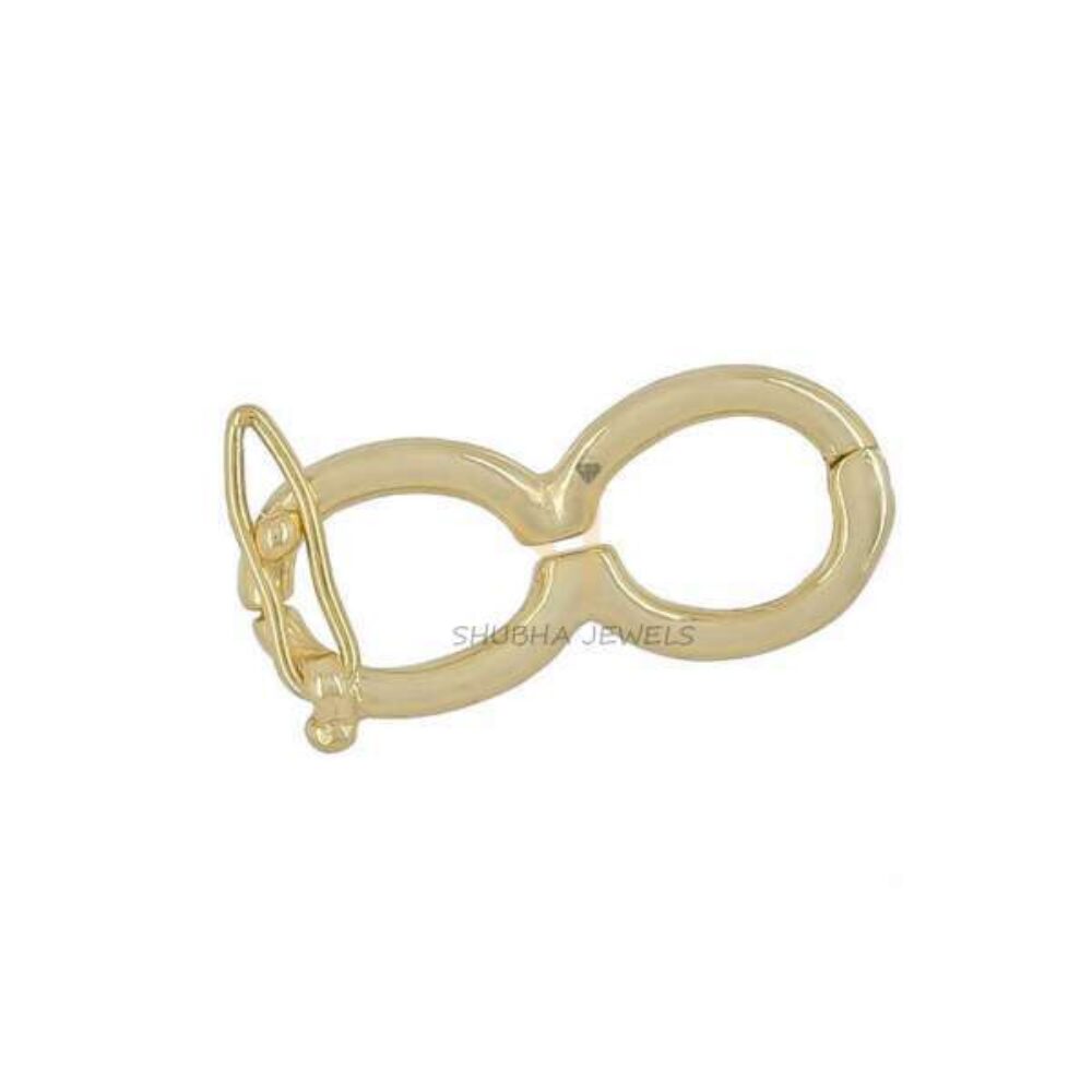 925 Sterling Silver Gold Plated Hook Lock Clasp Jewelry