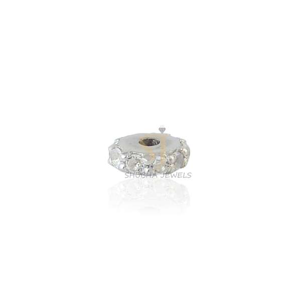 925 Sterling Silver Diamond Spacer Bead Finding Jewelry - Image 3