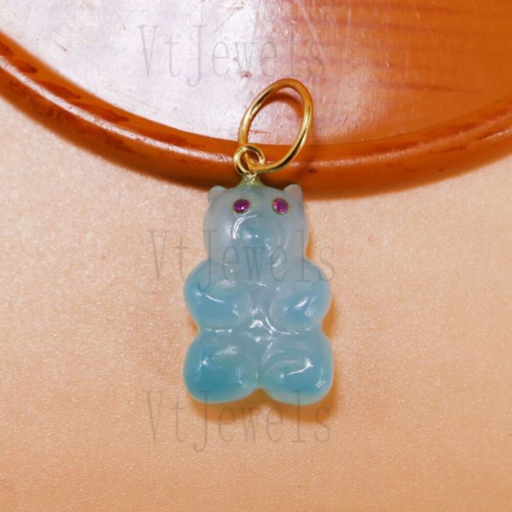 Gummy Bear Pendant in 925 Sterling Silver with Gemstones