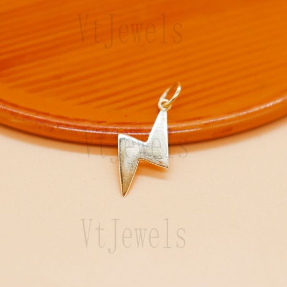 925 Sterling Silver Polished Lightning Bolt Pendant