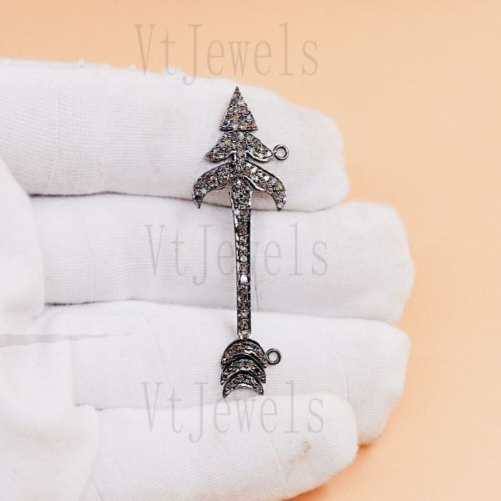 925 Sterling Silver Blackened Arrow Statement Pendant