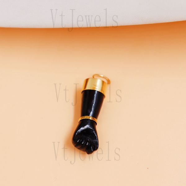 925 Sterling Silver Black Onyx Boot Charm Pendant - Image 4