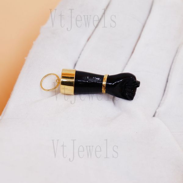 925 Sterling Silver Black Onyx Boot Charm Pendant - Image 6