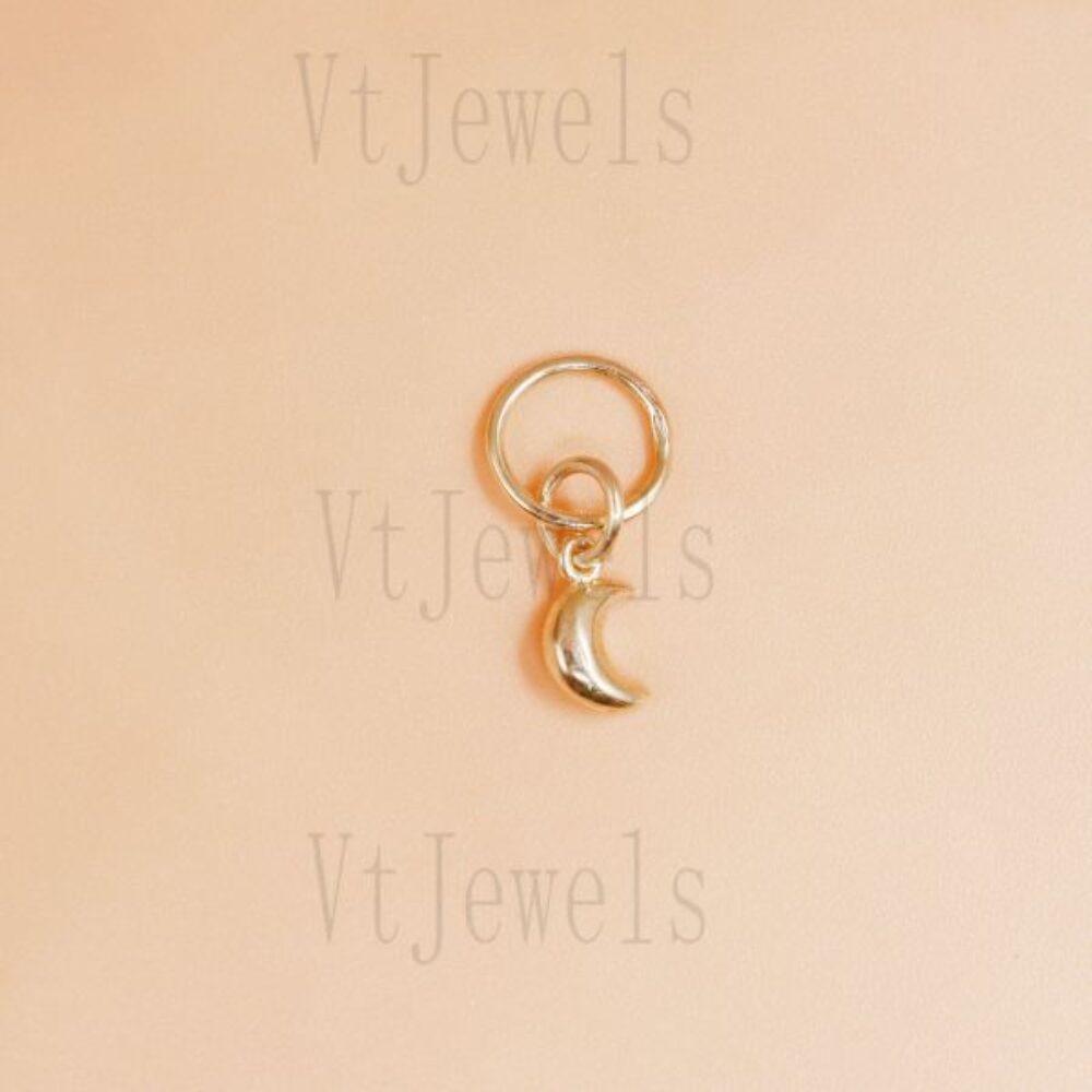 925 Sterling Silver Gold-Plated Dainty Crescent Moon Charm