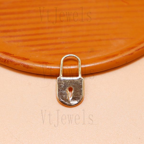 925 Sterling Silver Purple Enamel Padlock Charm Pendant - Image 3