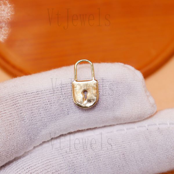 925 Sterling Silver Purple Enamel Padlock Charm Pendant - Image 6