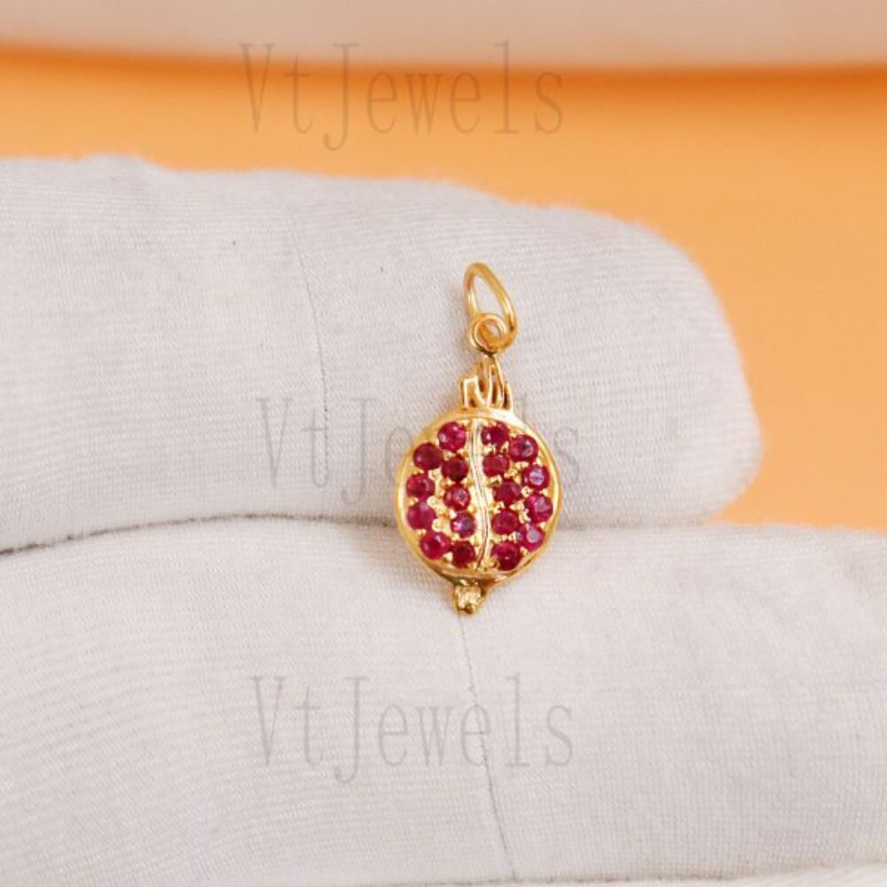 Ruby Pomegranate 925 Sterling Silver Pendant