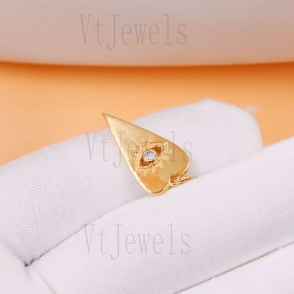 Gold Plated 925 Silver Evil Eye Heart Pendant - Image 3