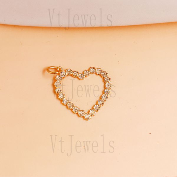 925 Sterling Silver Open Heart Charm Pendant - Image 3