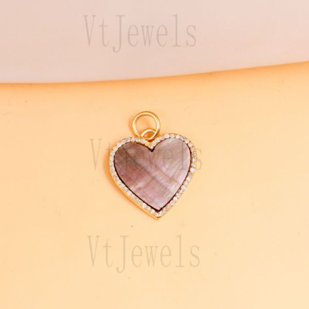 925 Sterling Silver Pearl Heart Charm Pendant