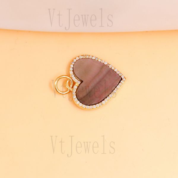 925 Sterling Silver Pearl Heart Charm Pendant - Image 3
