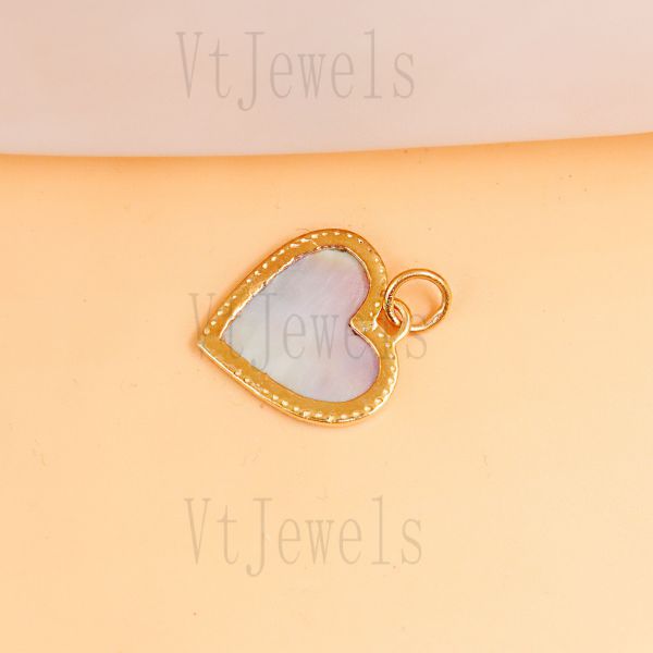 925 Sterling Silver Pearl Heart Charm Pendant - Image 4