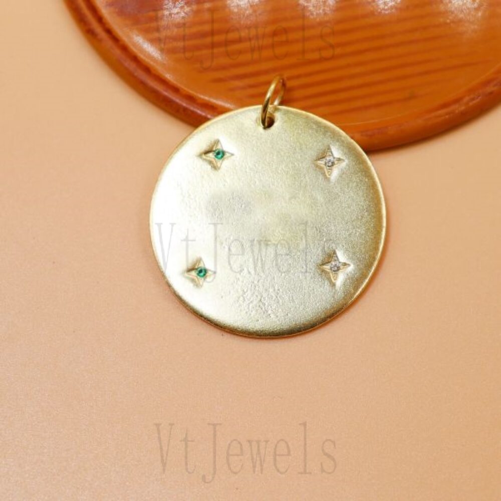 18K Gold Plated 925 Sterling Silver Star Medallion Pendant