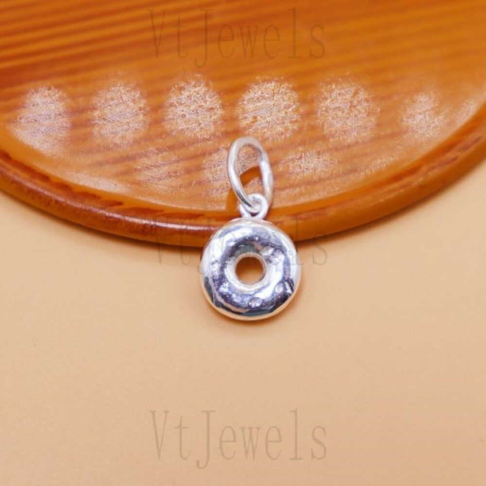 925 Sterling Silver Donut Charm Pendant