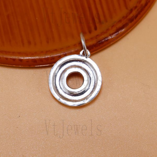 925 Sterling Silver Pink Enamel Donut Pendant - Image 3