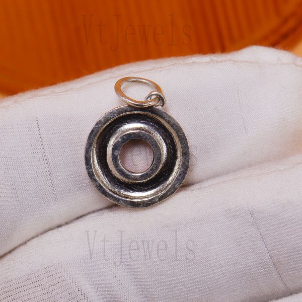 925 Sterling Silver Pink Enamel Donut Pendant - Image 6