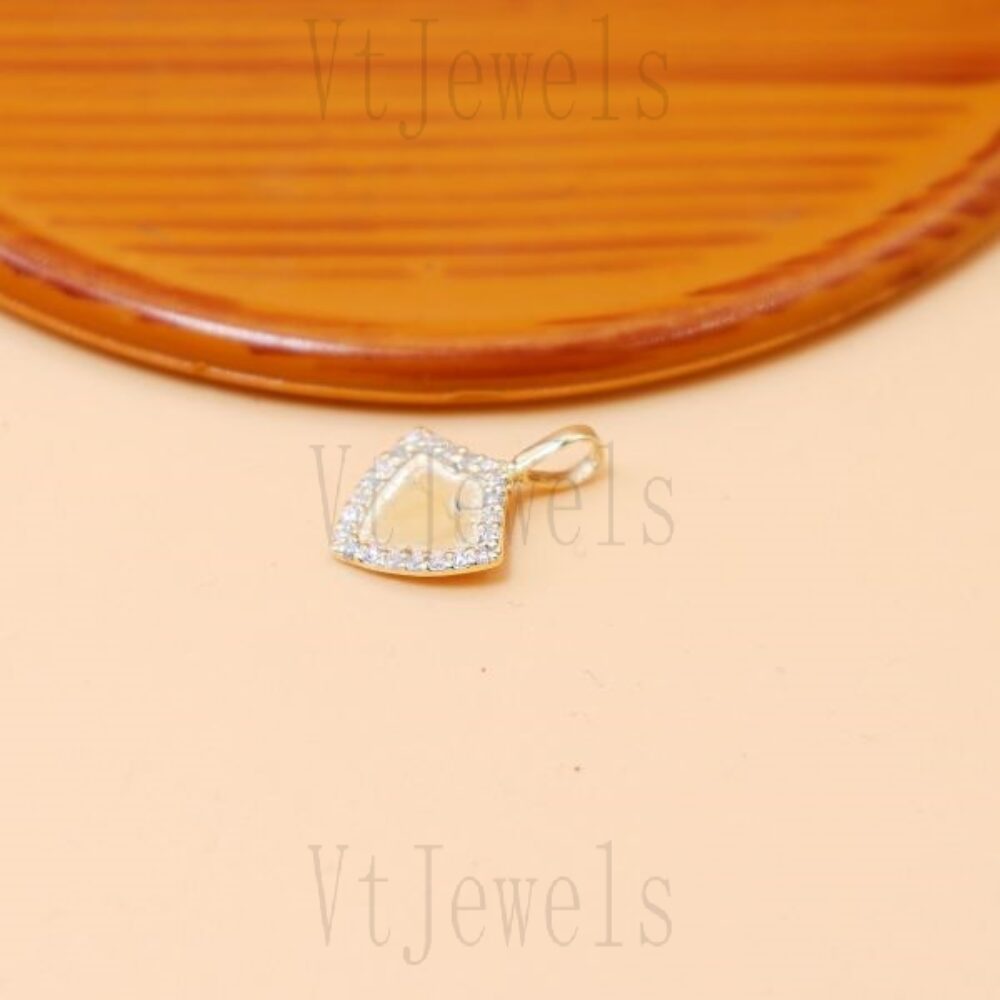 925 Sterling Silver Shield Shaped Halo Pendant