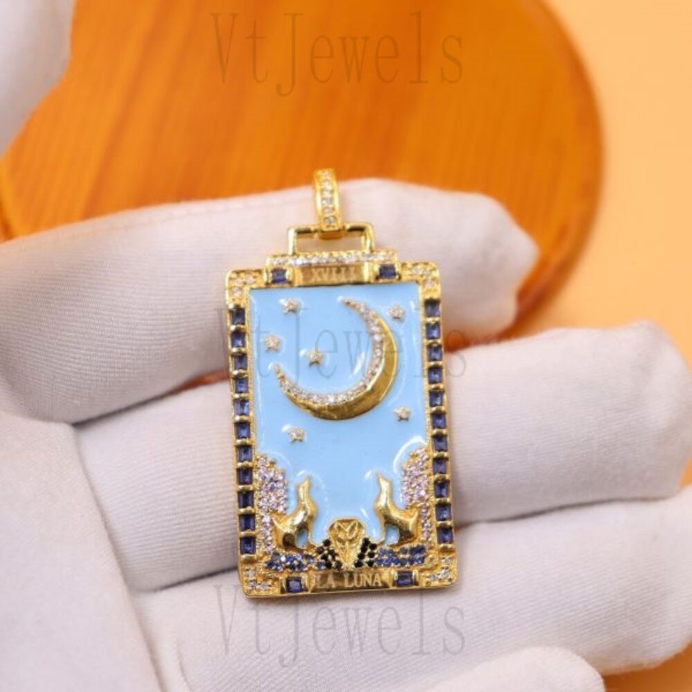 925 Sterling Silver Tarot Card Inspired Celestial Pendants