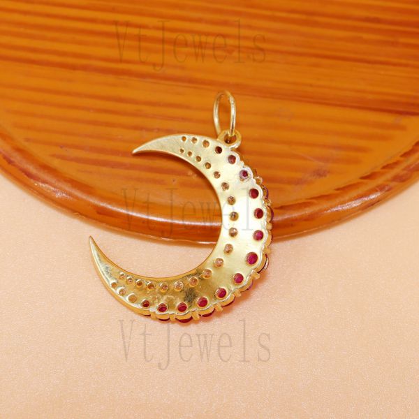 925 Sterling Silver Crescent Moon Pendant - Image 4