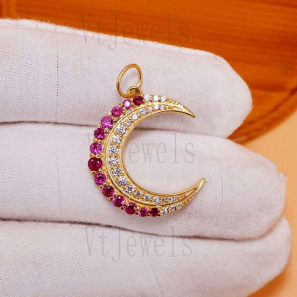 925 Sterling Silver Crescent Moon Pendant - Image 5