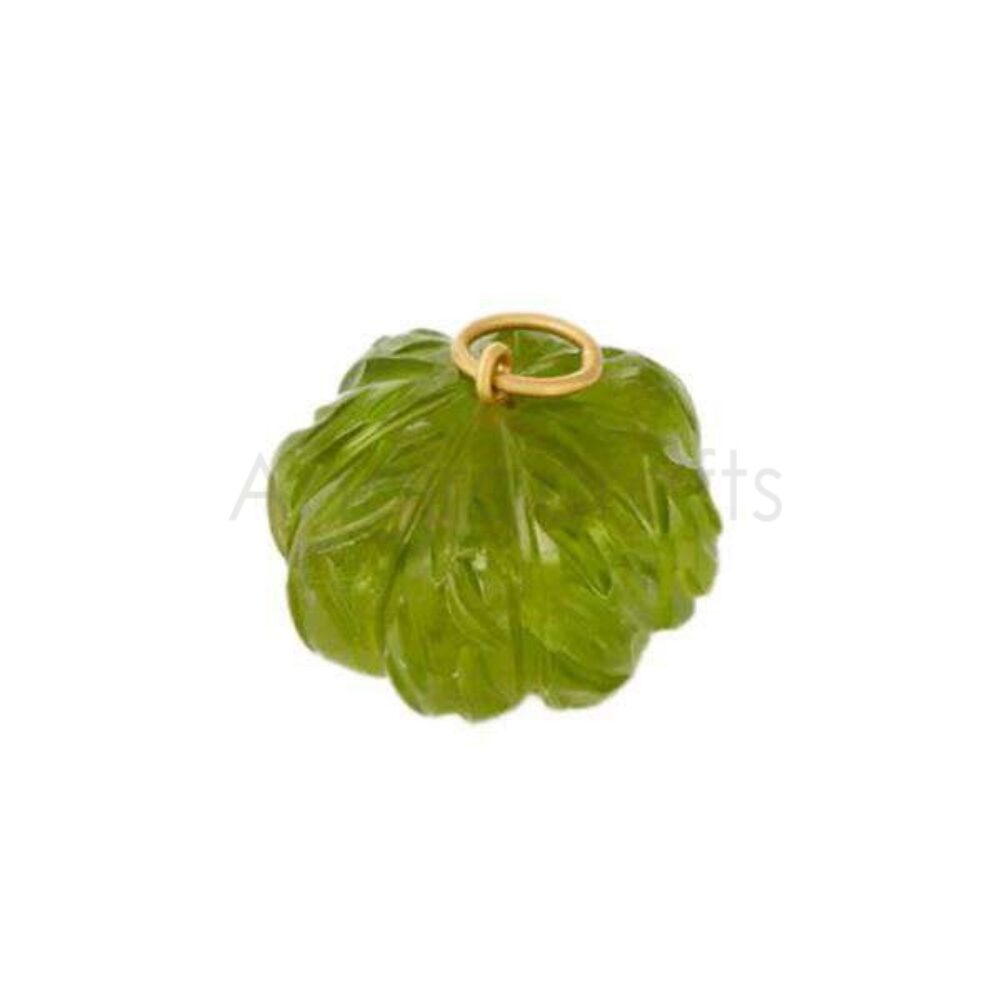 Green Leaf Carved Pendant in 925 Sterling Silver | Nature Inspired Jewelry Charm