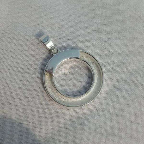 925 Sterling Silver Minimal Circle Pendant | Modern Geometric Open Ring Charm