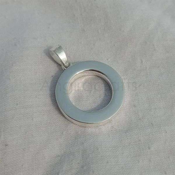 925 Sterling Silver Minimal Circle Pendant | Modern Geometric Open Ring Charm - Image 4