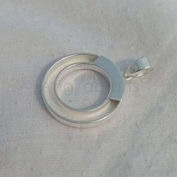 925 Sterling Silver Minimal Circle Pendant | Modern Geometric Open Ring Charm - Image 5