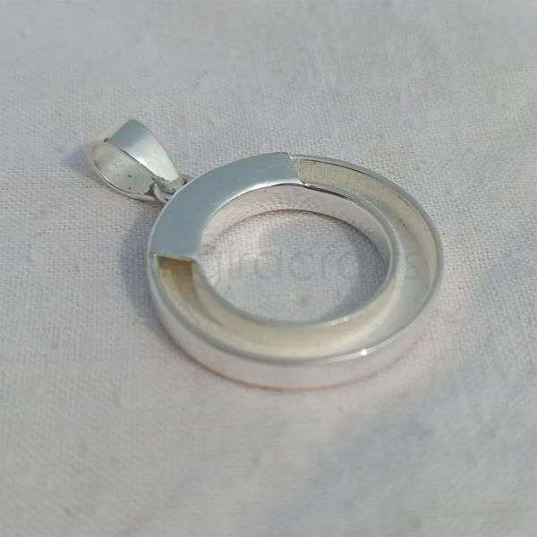 925 Sterling Silver Minimal Circle Pendant | Modern Geometric Open Ring Charm - Image 3