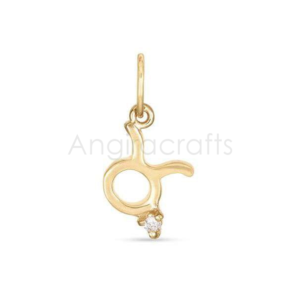 925 Sterling Silver Taurus Zodiac Pendant with Natural Diamond | Gold Plated Bull Symbol Charm - Image 3